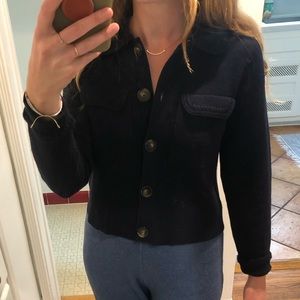 Sézane Betty cardigan Navy Crochet XS